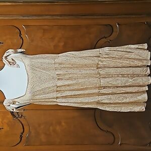 American Eagle Jumper Dress Adjustable Tie Straps Soft Pastel Colors Flowy Sz M